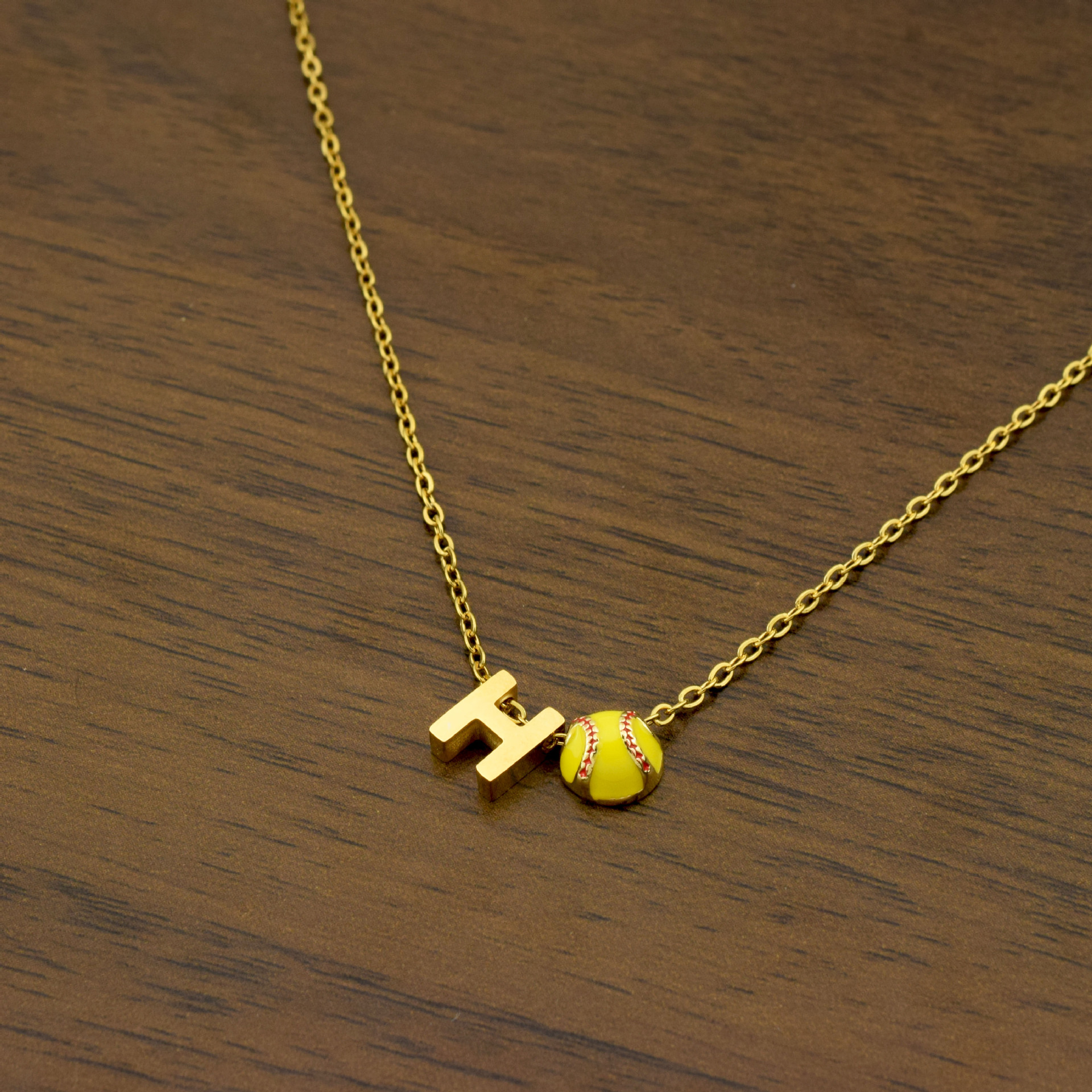 Collier lettre H en or 2160, barre de 457CM