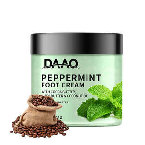 Crème hydratante intense pour les pieds à l'urée, menthe poivrée, beurre de karité, beurre de cacao, huile de coco – Réparation des talons fendillés, effet rafraîchissant, soin spa - Product Image 1