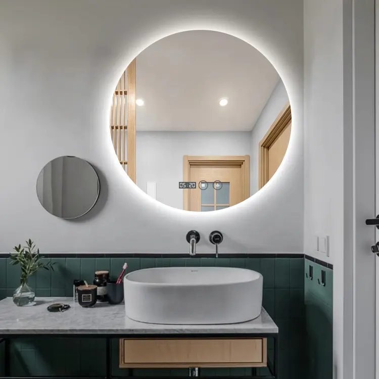 Круглое зеркало для туалетного столика с подсветкой Луна настенное зеркало для парикмахерской зеркало для макияжа для домашнего декора