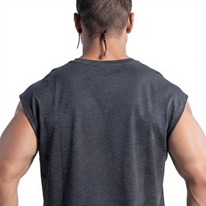 Débardeur sans manches pour homme, col rond, couleur unie, respirant, en polyester tricoté, vêtements décontractés pour l'entraînement - Product Image 2