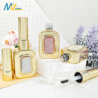 Bouteilles en verre électroplaqué or de style luxe, personnalisables en gros, flacons vides pour gel à ongles avec patch en verre disponible