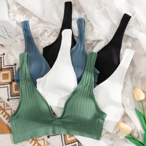 Hızlı kargo kadın sutyen şınav yastıklı kadın üst spor spor yoga sutyen bralette