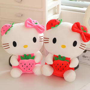Nuovo Peluche Gatto KT a Forma di Fragola, Cuscino per Bambine, Bambola per Bambini - Product Image 3