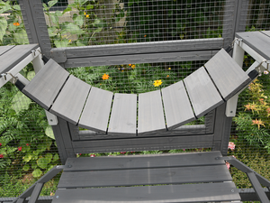 Großes Katzen gehäuse im Freien für mehrere Kätzchen, Katzen haus aus Holz mit wasserdichter Abdeckung, Eigentums wohnungen, Plattformen, Brücke, Türen - Product Image 6