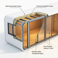 Espace de travail mobile préfabriqué Apple Capsule Office Room avec système d'alimentation et de câblage réseau AC pour bureau temporaire ou studio