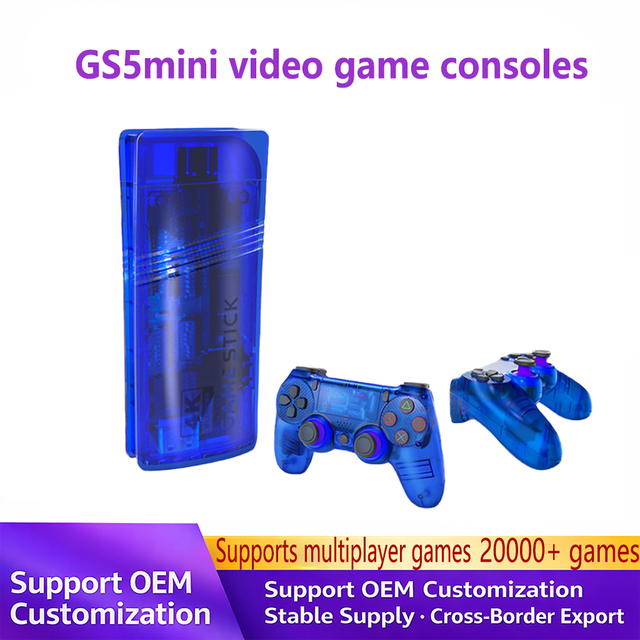 LR 2026 New Model GS5 Mini Retro-Style 4K Emulator TV Game Console Wireless 2.4GHz Controllers Two-Player Gaming 30000 Built-In