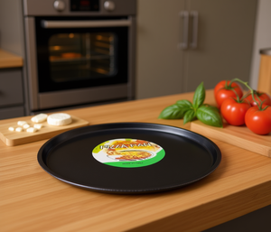 Teglia per pizza 36 cm di diametro, formato jumbo, in acciaio inox, adatta al forno per la cottura della pizza - Product Image 2