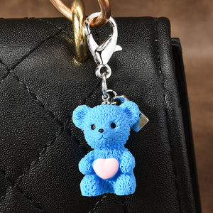 뜨거운 판매 국경 3 차원 비숑 개와 곰 펜던트 수지 몰려 PVC DIY 열쇠 고리 - Product Image 6