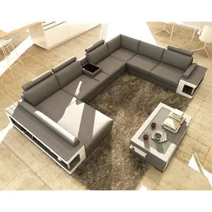 Modern Fashion Furniture Leisure Sectional Leather Sofa Dining Table Set Sofa Sets for Living Room Modern GENUINE Leather 234KGS
