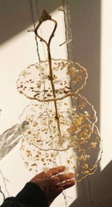 Elegant <b>for</b> Cakes Cupcakes and Pastries Premium Quality Eco-Friendly Epoxy <b>Resin</b> Cake Stand Durable - Product Image 2