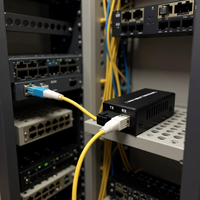 YTOPTO konverter Media Mode tunggal serat Gigabit, 10/100/1000M 3KM/20KM/30KM SC RJ45 SFP Port 1310/1550nm DC 5V/12V CE/FCC/RoHS