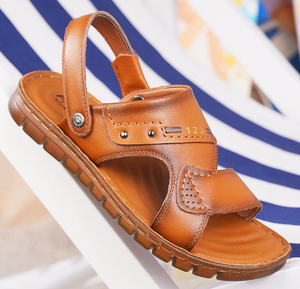 UP-0520J all'ingrosso pelle traspirante pantofole estate spiaggia sandali bassi uomini - Product Image 3