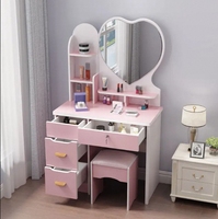 Table de maquillage moderne et simple multifonctionnelle pour chambre à coucher de princesse Via Netflix Petits meubles de maison en bois pour hôtel