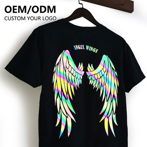 T-shirt réfléchissant arc-en-ciel de luxe, impression par transfert thermique personnalisée, irradiation lumineuse, réflexion colorée, tissu tricoté - Product Image 1