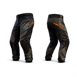 Pantalon de protection de paintball à compression respirant et à séchage rapide avec impression par sublimation, protections de genoux, accents orange, durable et professionnel - Product Image 5