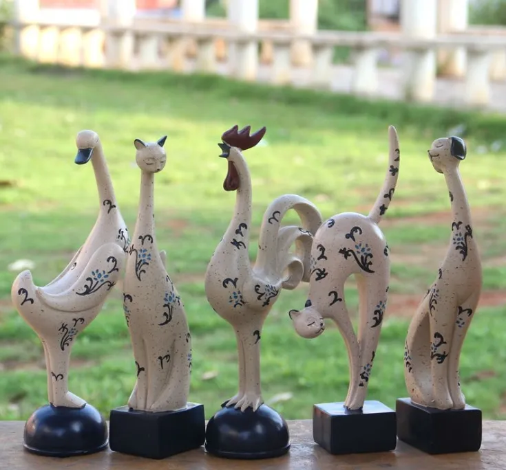 Morden new animal combination resin creative home ornaments gift