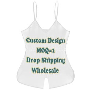 Personalizzazione esclusiva con motivo floreale stampato su richiesta con tutina <span class=keywords><strong>corta</strong></span> Sexy da donna - Product Image 5