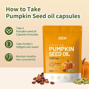 Softgel Minyak Biji Labu Kelas Makanan dengan Manfaat Antioksidan untuk Pertumbuhan Rambut, Mencerahkan Kulit & Mendukung Kesehatan Usus - Product Image 4