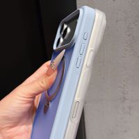 Étui de téléphone en PC à effet peau mate avec motif animal pour 18 Pro Max avec support magnétique rotatif à 360 degrés