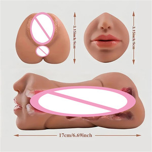 Giocattoli Sessuali 3 in 1 per Uomini Masturbatore Maschile Realistico con Vagina e Bocca Tascabili - Product Image 3