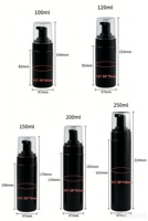 50ml 80ml 100ml 120ml 150ml Luxe Noir Mat Surface Pet Visage Nettoyant Liquide Moussant Mousse Pompe Bouteille Noir Mousse Bouteille