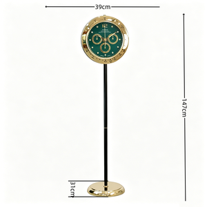 Reloj de Cuarzo de Lujo con Marco Dorado, Esfera Verde Esmeralda, Silencioso, Decorativo, Estilo <span class=keywords><strong>Abuelo</strong></span>, Vintage, Antiguo, para Sala de Estar - Product Image 6