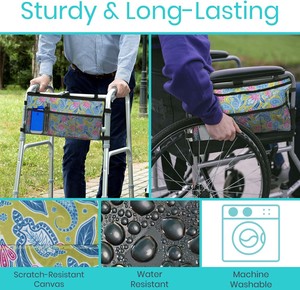 Free sample Hot Sell Taiwan Pearl Coated Factory Crutch Walking Stick Bag <b>Wheelchair</b> Organizer Universal Walker Bag - Product Image 5