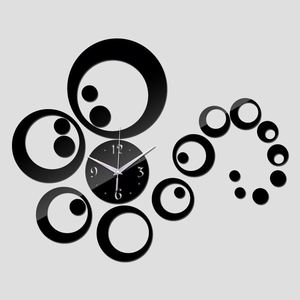 <b>Acrylic</b> 3D DIY Round Combination Wall Clock <b>Mirror</b> Mute Digital Clock Wall Sticker for Living Room Bedroom Decor - Product Image 1