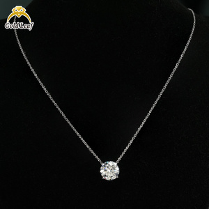 Collar con Colgante de Diamante CVD Cultivado en Laboratorio Goldleaf, Certificado IGI, Corte Brillante, 1/2/3 Quilates, Oro Blanco de 10k/14k/18k para Mujer - Product Image 2