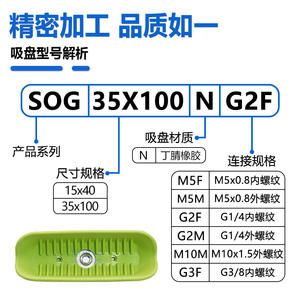 Accessoires de batterie pour bras robotique SOG1540 SOG35100 Ventouses cylindriques à vide Design ovale allongé concave pour une optimisation optimale - Product Image 4