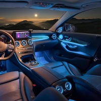 차량 무드등 키트 64색 앰비언트 카 라이트 메르세데스-벤츠 C클래스 GLC W205 W253 2015-2021용 차량 실내 무드등