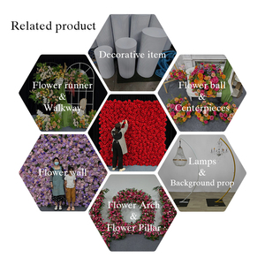 <strong>Customized</strong> 3D Roll-Up <strong>Artificial</strong> Silk Red <strong>Peony</strong> and Rose Flower Wall Backdrop for Wedding and Christmas Decorations - Product Image 5