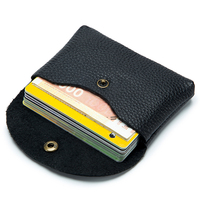 Porte-cartes en cuir véritable à bord brut Simple et personnalisé, sac à monnaie perlé, Mini pochette porte-monnaie pour dames