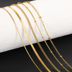 High Quality Stainless Steel Link Chain 18k Gold Plated Snake Chain Starry Chain Lobster Clasp for Man Women Necklace