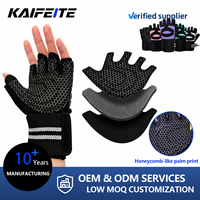 Gants de fitness demi-doigts pour musculation haltères et barres, antidérapants, anti-callosités, avec support poignet et paume respirante rembourrée
