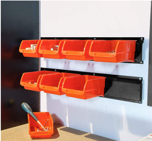 Opbergbakken Met 8 Bakken Garage Rack Systeem 2-Tier Oranje Gereedschapsorganisatoren Kubusmanden Wandmontage Organisaties