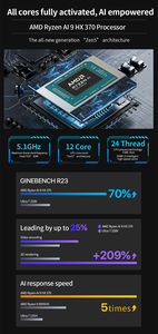 มินิพีซี New OpenClaw AI HO5 พร้อมหน่วยประมวลผล Ai 9 370 แรม 32GB DDR5X  ฮาร์ดดิสก์ SSD 1TB พอร์ต USB4.0 หน่วยความจำวิดีโอ GDDR4 สำหรับเล่นเกม - Product Image 6