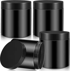 Pot en plastique noir de 100 ml, 120 ml, 150 ml, 200 ml, 250 ml, 300 ml, 4 oz, 8 oz, récipient pour aliments pour animaux de compagnie, pot pour aliments avec couvercle en plastique personnalisé - Product Image 1