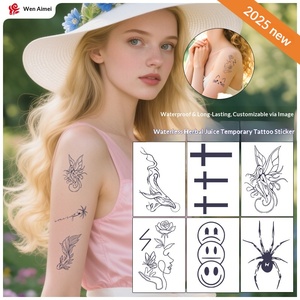 WEIAIMEI Autocollants de <span class=keywords><strong>tatouage</strong></span> à base de plantes sans eau, nouveaux, 15 jours, logo personnalisable, motifs <span class=keywords><strong>animaux</strong></span> de dessin animé imprimés par transfert à l'eau, livraison rapide - Product Image 4