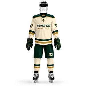 Uniforme de hockey sur glace personnalisé en sublimation, grande taille, 100% polyester, coupe-vent, col en V, avec service OEM/ODM, couleurs et logos personnalisables - Product Image 1