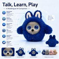 Robot de bureau IA Xkoen XkoenPro en peluche avec chat multilingue, animation des yeux et interaction vocale pour enfants, seniors et usage domestique