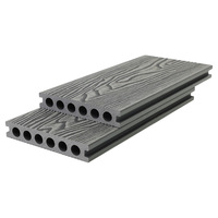 Planche de terrasse WPC moderne, imperméable, à profil rond creux, en composite bois-plastique, résistante aux intempéries, pour extérieur