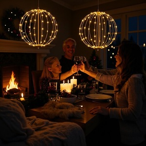 <span class=keywords><strong>Luces</strong></span> Esféricas Navideñas Plegables para Interiores y Exteriores, Decoraciones <span class=keywords><strong>de</strong></span> Iluminación para Jardín, Guirnalda <span class=keywords><strong>de</strong></span> <span class=keywords><strong>Luces</strong></span> <span class=keywords><strong>de</strong></span> Metal - Product Image 3