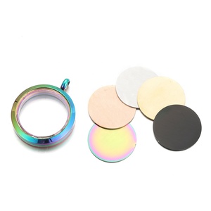 Yiwu aceon thép không gỉ DIY cá nhân khắc chải nổi đĩa phổ biến Bộ nhớ món quà cầu vồng Vòng mề đay Mặt dây chuyền - Product Image 2