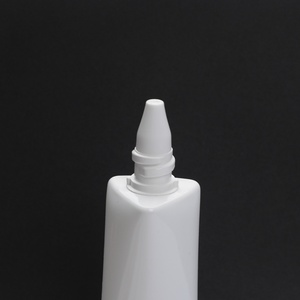 Custom Logo Printed 50Ml <b>Plastic</b> Soft Squeeze Nozzle White <b>Tube</b> Empty Face Wash Cream Lotion Package With Trilangle Miroor Cap - Product Image 4