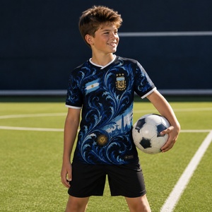 Camiseta <span class=keywords><strong>de</strong></span> Fútbol Personalizada OEM <span class=keywords><strong>para</strong></span> Niños y Jóvenes, Edición <span class=keywords><strong>para</strong></span> Fanáticos con Logotipo por Transferencia Térmica, Nueva Camiseta <span class=keywords><strong>de</strong></span> la Selección Nacional <span class=keywords><strong>de</strong></span> <span class=keywords><strong>Argentina</strong></span> <span class=keywords><strong>para</strong></span> la Copa <span class=keywords><strong>Mundial</strong></span> 2026 - Product Image 1