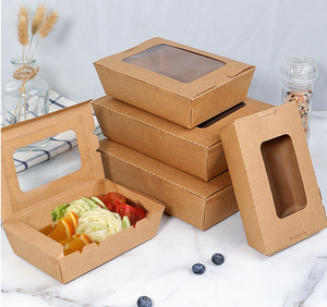 factory Manufacturer Street Food Containers Kraft Paper Sushi To Go Boxes Brown Disposable Paper Food Container