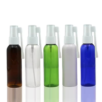 Emballage de liquide cosmétique bleu vert 60ml vaporisateur vertical vaporisateur de nez d'éléphant flacon pulvérisateur de nez en plastique PET