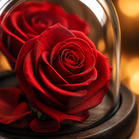 Boîte cadeau en verre avec rose éternelle de luxe, 2 têtes, fleur éternelle, Saint-Valentin, mariage, vente en gros, logo personnalisé
