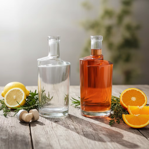 Bouteille en verre pour <span class=keywords><strong>whisky</strong></span>, rhum, vodka, tequila, spiritueux, couleur noir mat, 750 ml, 500 ml, 375 ml, avec bouchon en T - Product Image 4